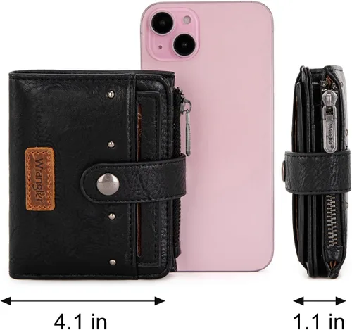 Miniatura 2 de Montana West X Wrangler billetera para mujer, billetera pequeña de dos caras para mujer, billetera para mujeres, billetera para tarjetas de crédito