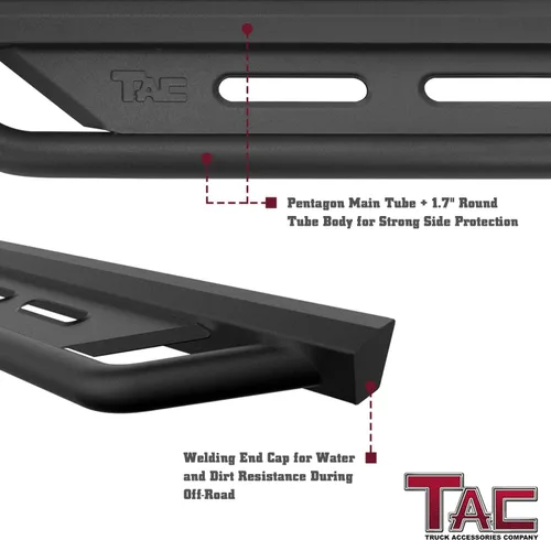 Miniatura 6 de Estribos TAC Compatible con Toyota Tacoma 2005-2023 Doble Cabina, Escalones del Rocker, Escalones Laterales para Camioneta, Barras Nerf, Armadura