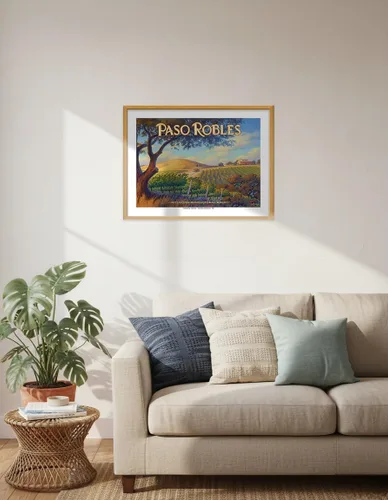Miniatura 6 de Paso Robles Wineries San Luis Obispo - California Vineyards Wine Country Art por Kerne Erickson - Cartel de metal vintage de 8 x 12 pulgadas