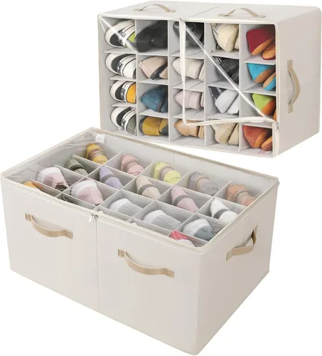 Miniatura 8 de TOPIA HOME Organizador de zapatos para armario, caja de zapatos plegable con divisores ajustables y cubierta transparente, organizador