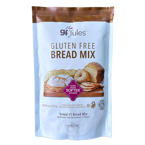 gfJules Mezcla para hornear pan sin gluten certificada | Pan, baguettes, bagels, Focaccia y más | Sin grano, sin OMG, vegano | Certificado Top 9