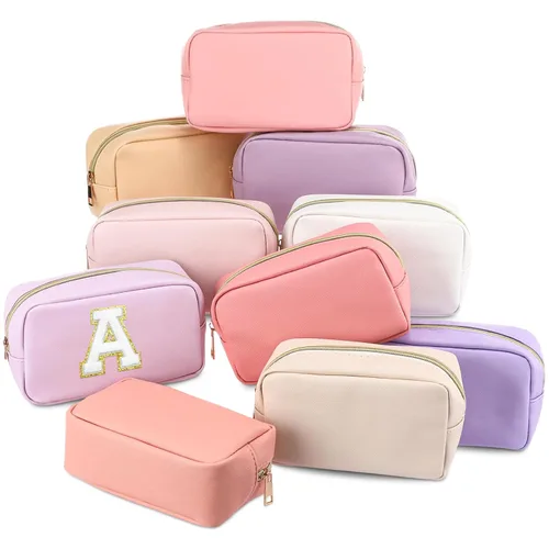 Miniatura 12 de Sweetude 10 bolsas de maquillaje a granel para mujeres, regalo preparatorio, bolsa de cosméticos de piel sintética, pequeña bolsa de aseo