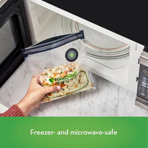 Miniatura 7 de FoodSaver Bolsas reutilizables con cremallera al vacío de 1 cuarto y galón, 26
