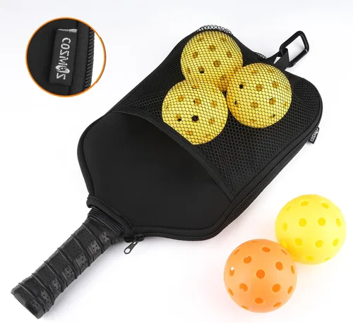 Miniatura 5 de Cosmos 2 piezas de Pickleball Paddle Cover Paddle Case Bag Pickleball Raqueta Sleeve y Ball Storage Mesh Pocket para Pickle Ball Equipamiento De