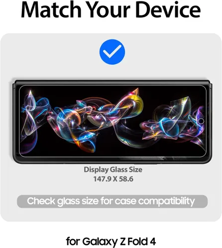Miniatura 2 de DOME GLASS Whitestone - Protector de pantalla para Z Fold 4 2022, protector de vidrio templado completo con tecnología de dispersión de líquidos