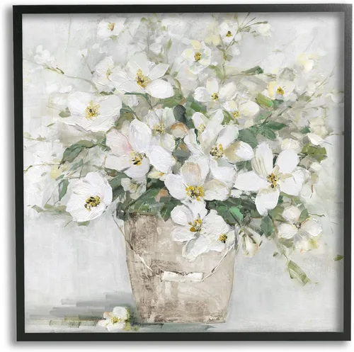 Miniatura 40 de Stupell Industries 'Country Jug Varied Flower Arrangement', Framed Giclee Art, White, 17 x 17 Inches, Easy to Hang and Sturdy, Made in USA, by Carol