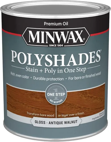 Miniatura 35 de Minwax PolyShades Tinte de Madera + Acabado de Poliuretano – Cuarto, Roble Misión, Brillo Mission Oak