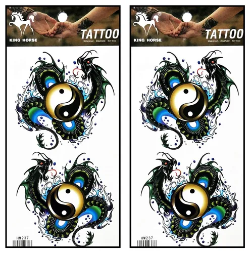 Miniatura 9 de Tatuajes 2 hojas de tatuaje temporal 3D tigre águila animal alas mosca para mujeres hombres espalda baja hombro cuello brazo tatuaje etiqueta fiesta
