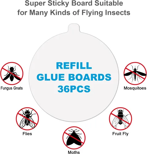 Miniatura 2 de Placa de goma de repuesto Katchy de 4.3 pulgadas, placa de goma interior rellena con tarjeta adhesiva adecuada para insectos de interior, trampa