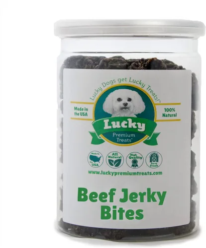 Miniatura 2 de Lucky Premium Treats Bocaditos de carne de res – Golosinas para perros pequeños, crujientes y deshidratados para aperitivos y recompensas