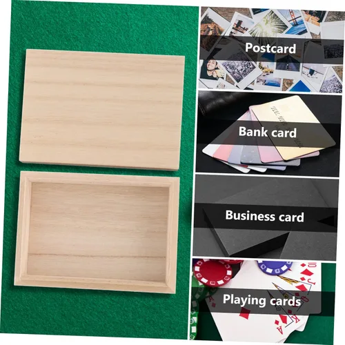 Miniatura 9 de Totority Naipes Caja de madera Organizador de almacenamiento de tarjetas Estuches de póquer Soporte vacío Contenedor de caramelo Vacío Lake District