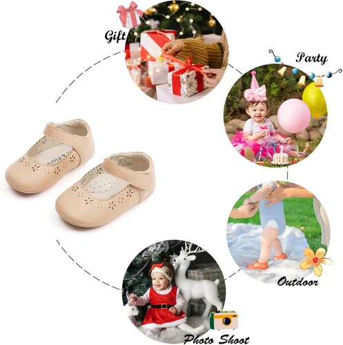 Miniatura 32 de Felix & Flora Zapatos de bebé de suela suave - Zapatos de bebé para caminar, mocasines, suela de goma, zapatos de cuna