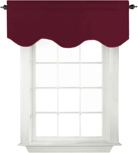 Miniatura 38 de Turquoize - Cenefa opaca para ventanas de cocina/baño/sala de estar/dormitorio con aislamiento térmico, cenefa festoneada con bolsillo para Aqua