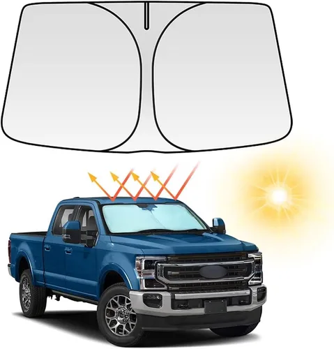 Miniatura 10 de Parasol plegable para parabrisas delantero de automóvil, ajuste personalizado para Ford F-150 F150 2015-2020 Lariat, King Ranch, Platino, XL XLT