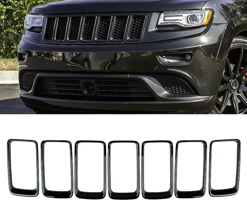 Miniatura 10 de Rejilla delantera de malla tipo panal Compatible con Jeep Grand Cherokee 2014 2015 2016
