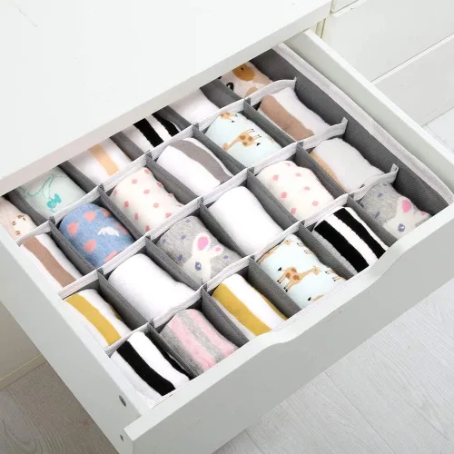 Miniatura 3 de Youngine Organizadores de armario plegables de 24 celdas, divisores de cajones, cajas de almacenamiento plegables para brasieres, ropa