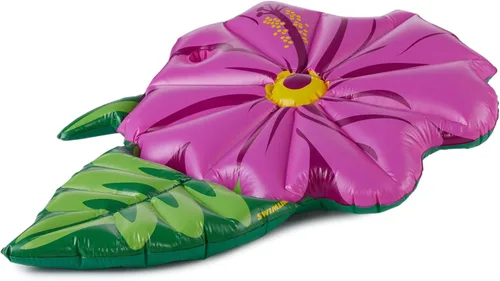 SWIMLINE Flotador Inflable para Piscina Tumbona Balsa Colchón, Colchoneta Divertida, Flor de Hibisco, Morado jamaica (Hibiscus Flower)
