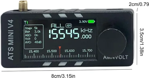 Miniatura 9 de ATS mini V4b Si4732 DSP Radio, Si4732 receptor de onda corta de banda con ESP32-S3, pantalla IPS de 1.9 pulgadas, circuito Hi-Z y amplificador
