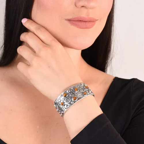 Miniatura 2 de American West - Pulsera de plata de ley para mujer, diseño de petroglifo, tallas S, M o L