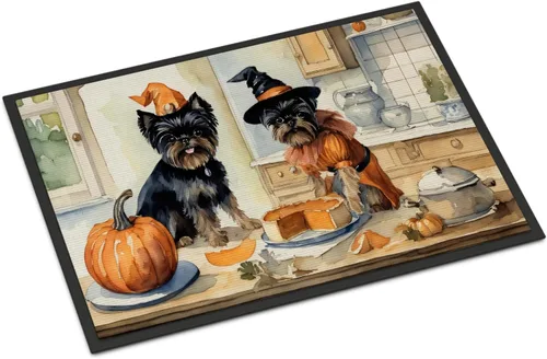 Caroline's Treasures DAC1720MAT Affenpinscher - Tapete de otoño para cocina, con calabazas, 18 x 27 pulgadas, tapete para puerta delantera, interior