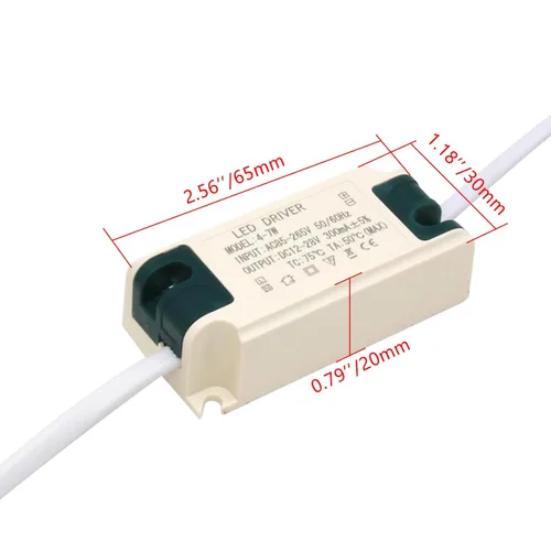 Miniatura 3 de Controlador LED de 4-7W, corriente constante 300mA AC 85-265V Salida 15-26V DC Conector hembra Rectificador Transformador Fuente de alimentación