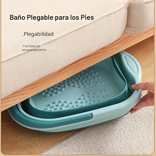 Miniatura 4 de Bañera de pies plegable de 15 L (4 GL) con asa, masajeador de pies para pies secos y agrietados, cubo de pies de plástico