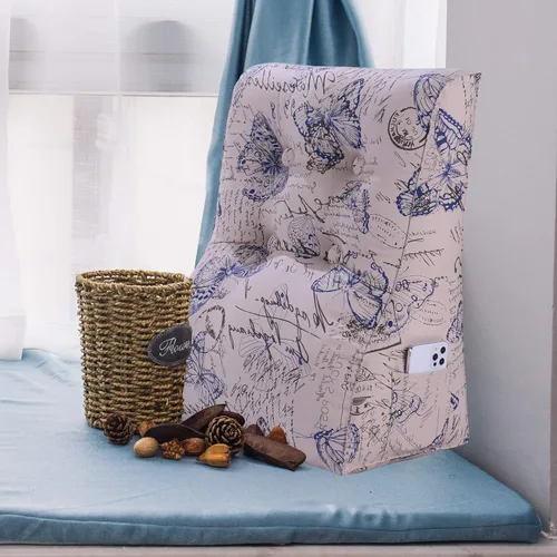 Miniatura 5 de WOWMAX Almohada de lectura curva para adulto, almohada de espalda elevada para sentarse en la cama, almohada de apoyo de espalda para sofá, almohada