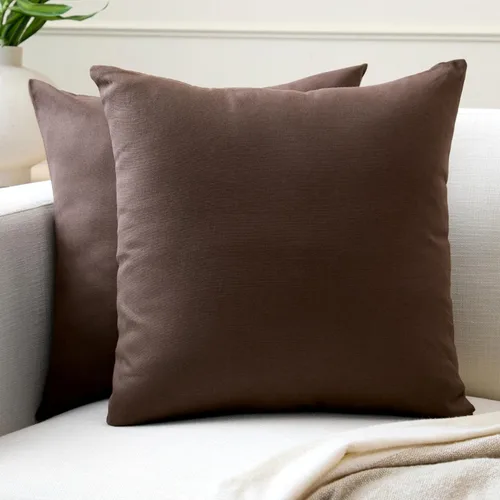 Miniatura 10 de Encasa XO Juego de 2 fundas de almohada de 12 x 12 pulgadas, color beige, sin rellenos, fundas de almohada de algodón para sala de estar, cama