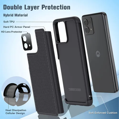 Miniatura 3 de FNTCASE Funda para Motorola Moto G-Stylus-5G-2023: funda protectora de doble capa a prueba de golpes Parte trasera texturizada antideslizante