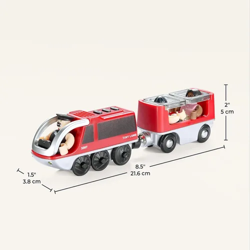 Miniatura 8 de Tiny Land Tren de locomotora de acción a baterías, potente juego de tren bala compatible con las principales pistas de marcas, juguetes de pista a