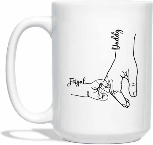 Miniatura 8 de Taza de café de cerámica personalizada para papá, taza de té blanca para feliz cumpleaños, taza de café para papá, taza de viaje con texto/foto