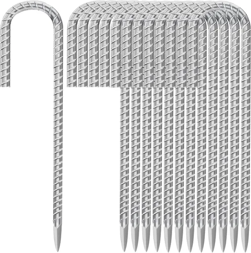 Miniatura 19 de Besitu - Estacas de refuerzo de 16 pulgadas (paquete de 16), estacas de metal resistente para madera, hormigón, plantas de jardín, estacas de acero