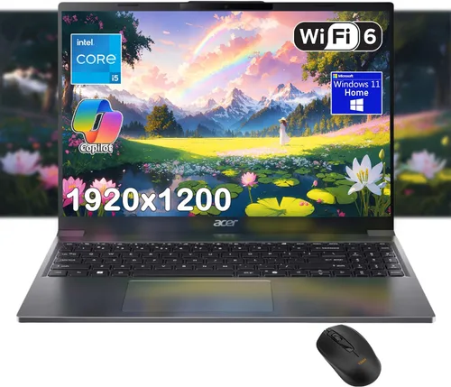 acer Computadora portátil Aspire Go 15, pantalla IPS WUXGA de 15.3 pulgadas (1920 x 1200), Intel i5-1334U, 8GB DDR5 RAM, 256GB PCIe SSD, Windows 11