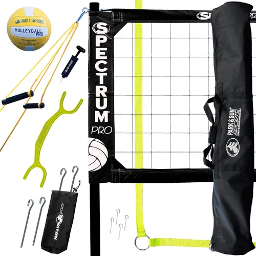 Park & Sun Sports Spectrum PRO: Sistema de red de voleibol profesional portátil para exteriores, negro (SPEC-PRO/negro)