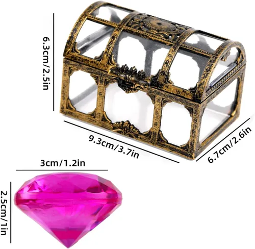 Miniatura 5 de XIJUAN Juguetes de buceo de gemas para piscina, juguetes de arena, cofre del tesoro de diamantes de 14 colores, juego de verano de buceo pirata