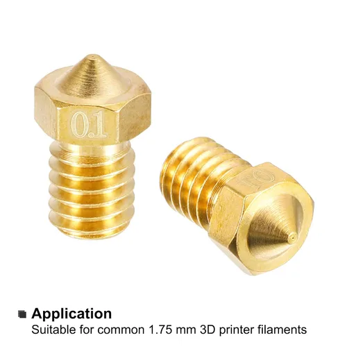 Miniatura 4 de uxcell 20 boquillas de impresora 3D, boquilla de latón de 0.004 in, cabezal de impresión extrusora para impresora 3D M6 de 0.069 in