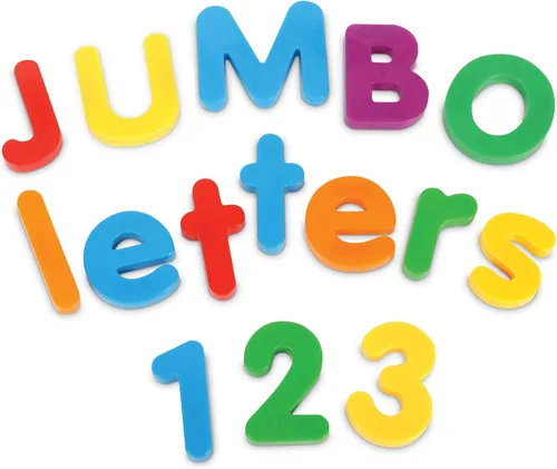 Miniatura 2 de Learning Resources Juego combinado de letras y números magnéticos jumbo - 80 piezas, juguetes de aprendizaje para niños de 3 años en adelante, ABC