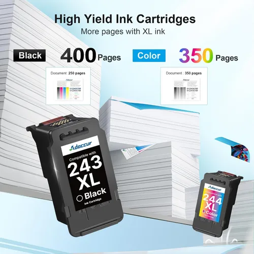 Miniatura 3 de PG-243XL / CL-244XL Paquete de tinta de repuesto para cartuchos de tinta Canon 243 y 244 compatibles con Pixma MG2522 TR4520 MX492 MX490 TS202 TS302