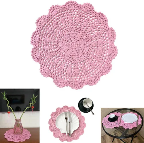 Miniatura 4 de Manteles individuales de encaje hechos a mano con flores de ganchillo, manteles individuales de cocina para platos de cocina
