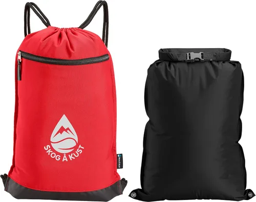 Miniatura 14 de Skog Å Kust GymSak - Bolsa de cincha con cordón 2 en 1 con bolsa seca impermeable extraíble