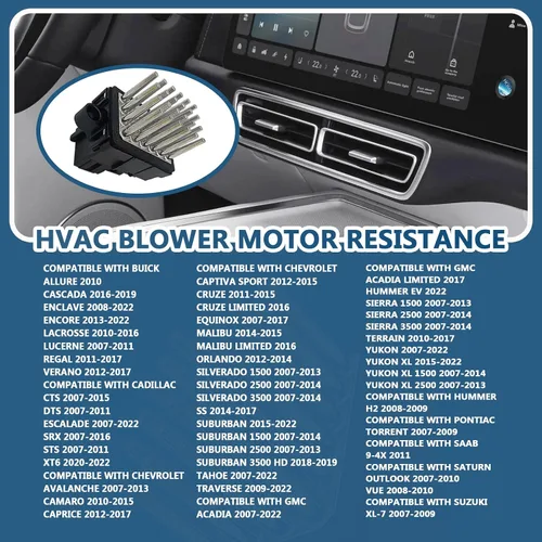 Miniatura 5 de Módulo de control de resistencia del motor del ventilador de calentador de aire acondicionado compatible con Chevy Chrysler Buick Cadillac GMC Dodge