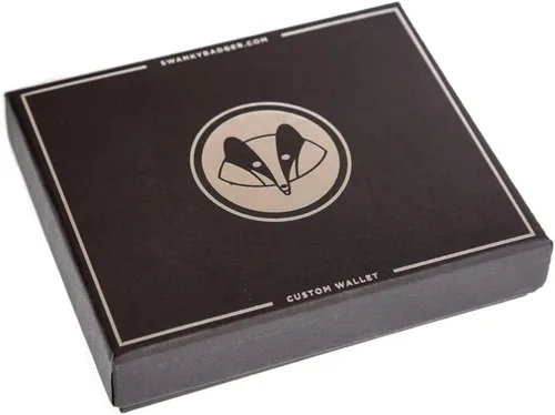 Miniatura 4 de Swanky Badger Cartera personalizada billetera plegable, ranura para identificación, ranuras para tarjetas, marrón (Brown circle), Bifold