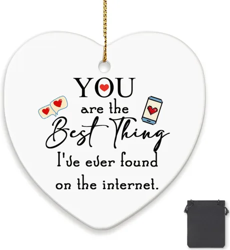 Miniatura 8 de Sieral Decoraciones de San Valentín Regalo de citas por Internet Eres lo mejor que he encontrado en Internet Adorno romántico de corazón colgante