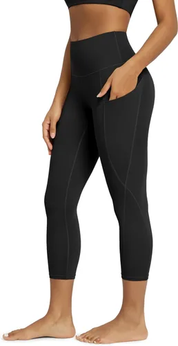 ODODOS - Leggings de yoga con cintura alta y bolsillos para mujer, pantalones deportivos con control de abdomen, no se transparentan, para correr y