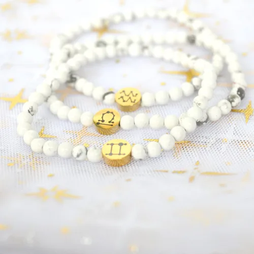 Miniatura 5 de Pulsera de constelación con signo de estrella de energía de 0.157in con dije chapado en oro de 18 quilates para mujer