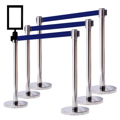 Miniatura 24 de VIP Crowd Control - Juego de barreras de seguridad con cinturones retráctiles, 91 cm de altura, cinturón de 198 cm y soporte de pared Cinturón