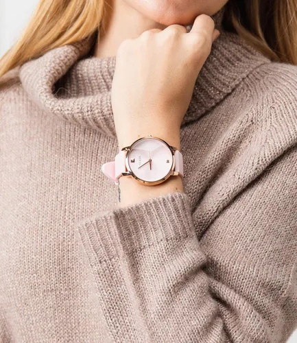 Miniatura 9 de Guess Nova - Reloj analógico de cuarzo para mujer con pulsera de silicona W1210L3 Rosa Reloj de cuarzo