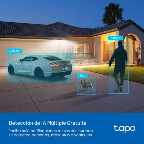 Miniatura 8 de TP-Link Tapo Cámara de Seguridad Wi-Fi para Exteriores 2K QHD con Pan/Tilt, Vista de 360°, Seguimiento de Movimiento, Visión Nocturna a