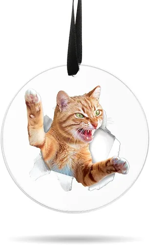 Miniatura 4 de WIRESTER Adornos colgantes para árbol de Navidad, fiestas, automóvil, hogar, oficina, decoración grande de acrílico de 3 pulgadas, listo para Panda