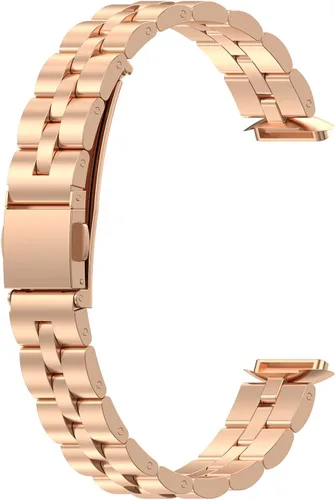 Miniatura 7 de FitTurn Correas compatibles con Fitbit Luxe Metal acero inoxidable correa de reloj de repuesto clásica duradera de enlace sólido accesorio hebilla